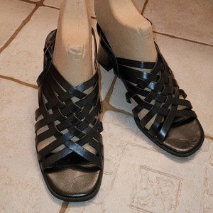 Naturalizer Natural Flex Woven Black Leather Sandal - Size 7 ½ W